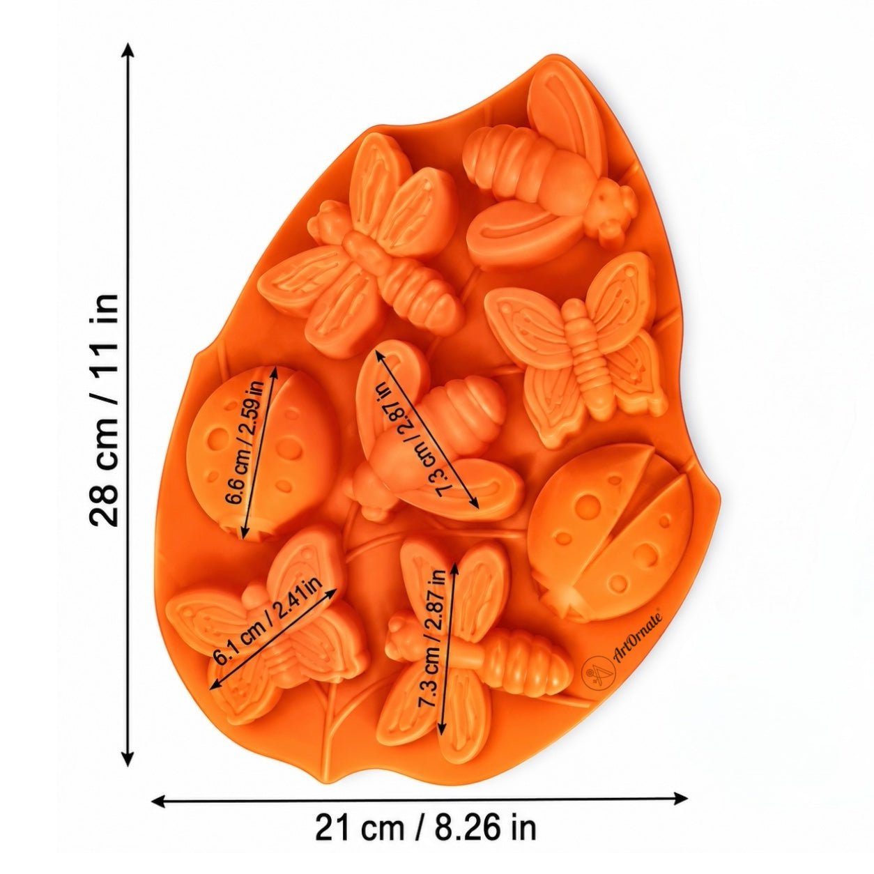 8 Cavity Insects Silicone Mould