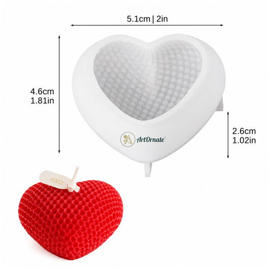 Woven Heart Candle Silicone Mould