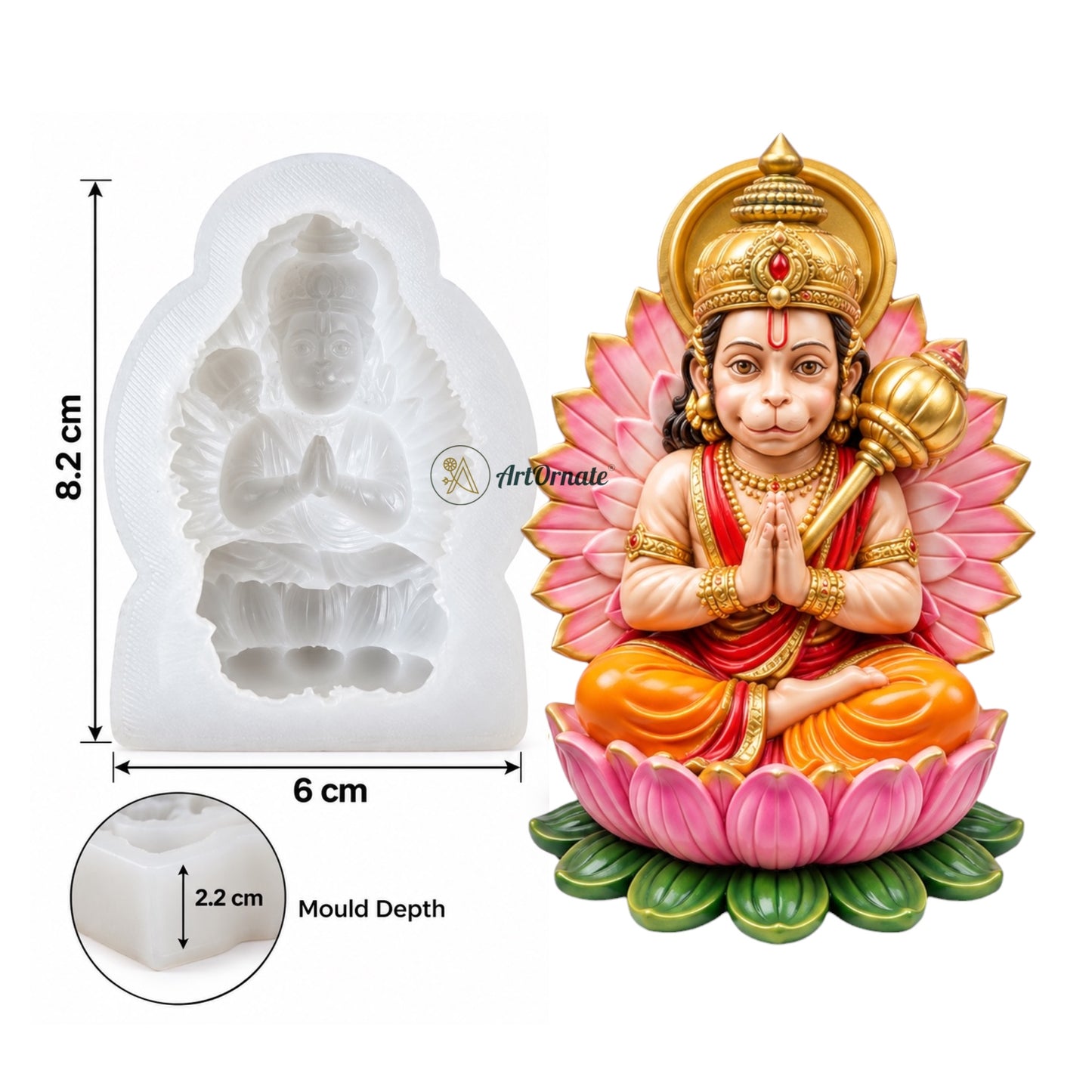 3D Hanumanji Silicone Mould