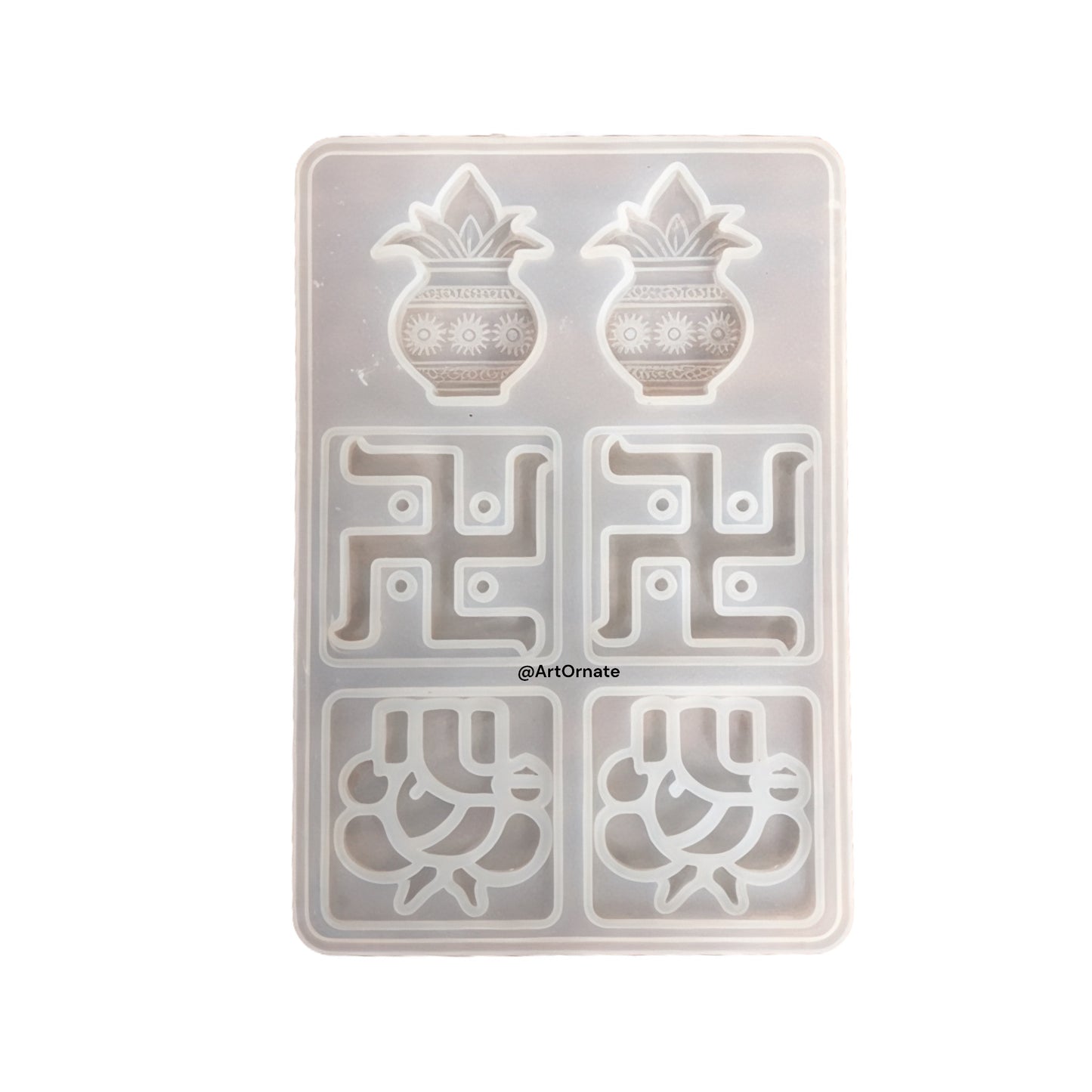 Ganesh and Swastik Silicone Mould