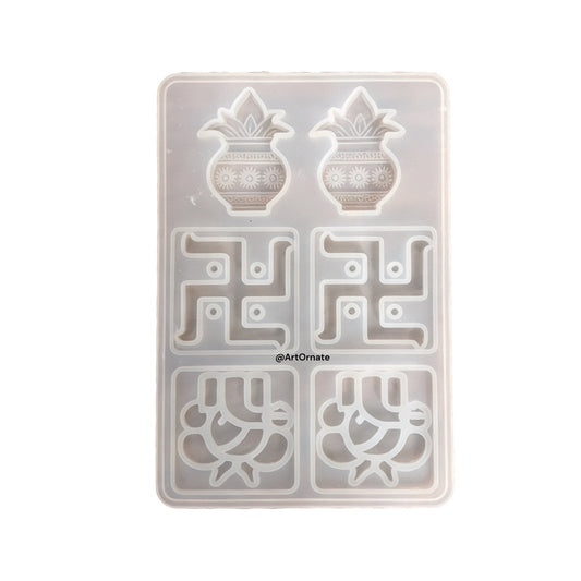 Ganesh and Swastik Silicone Mould