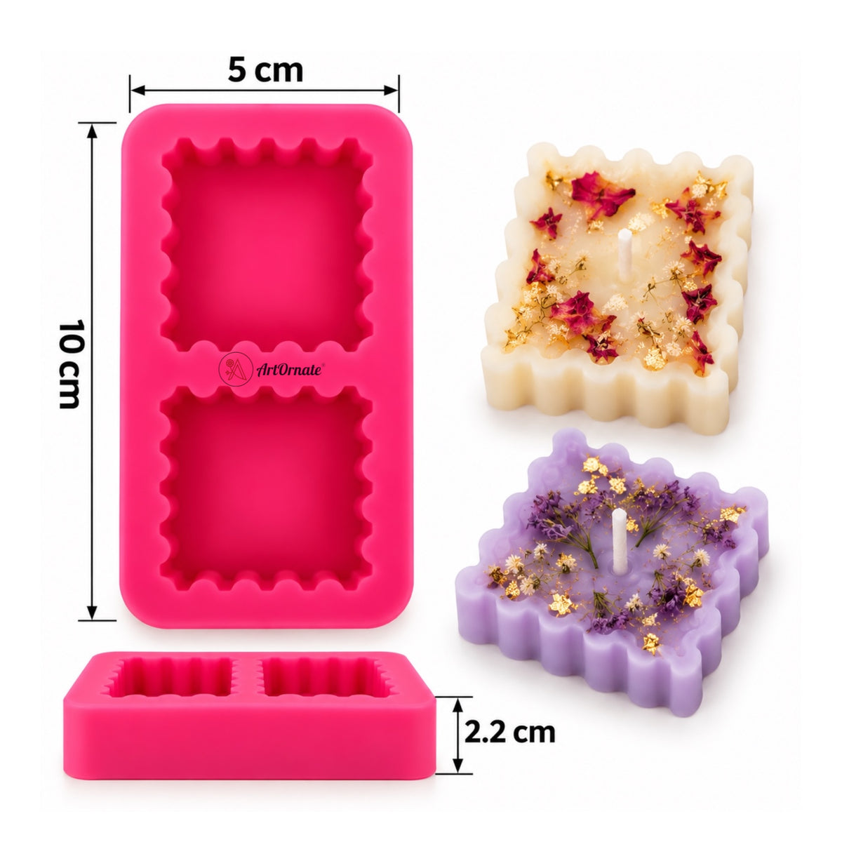 Square ZigZag Candle Mould