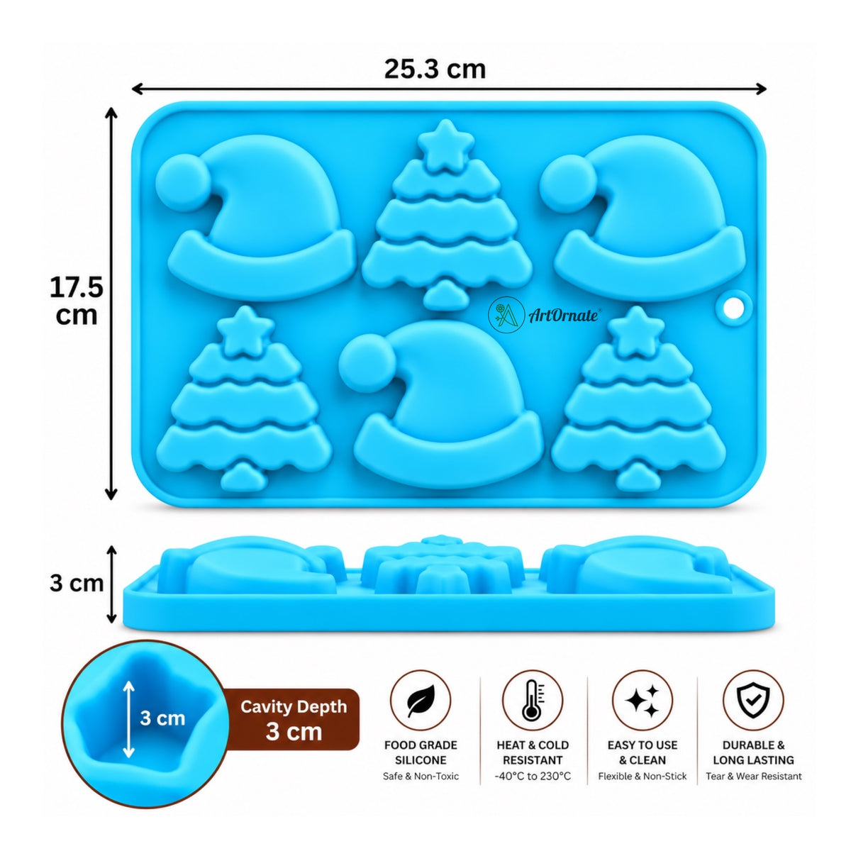Christmas Theme Silicone Mould (ACM036)
