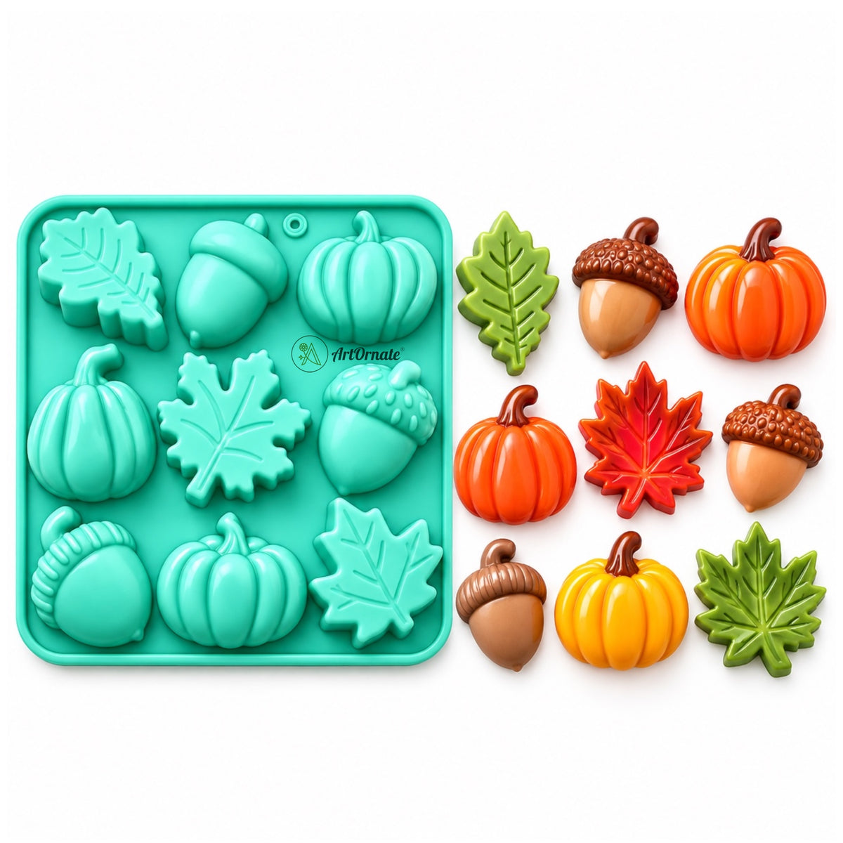 Pumpkin Acorn & Maple Leaf Silicone Mould