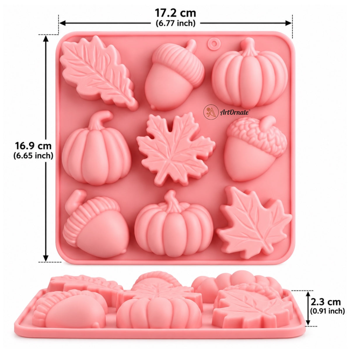 Pumpkin Acorn & Maple Leaf Silicone Mould