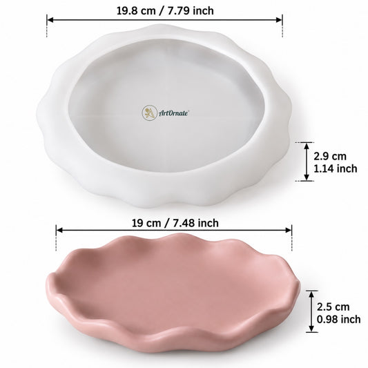 Irregular Wavy Round Tray Silicone Mould