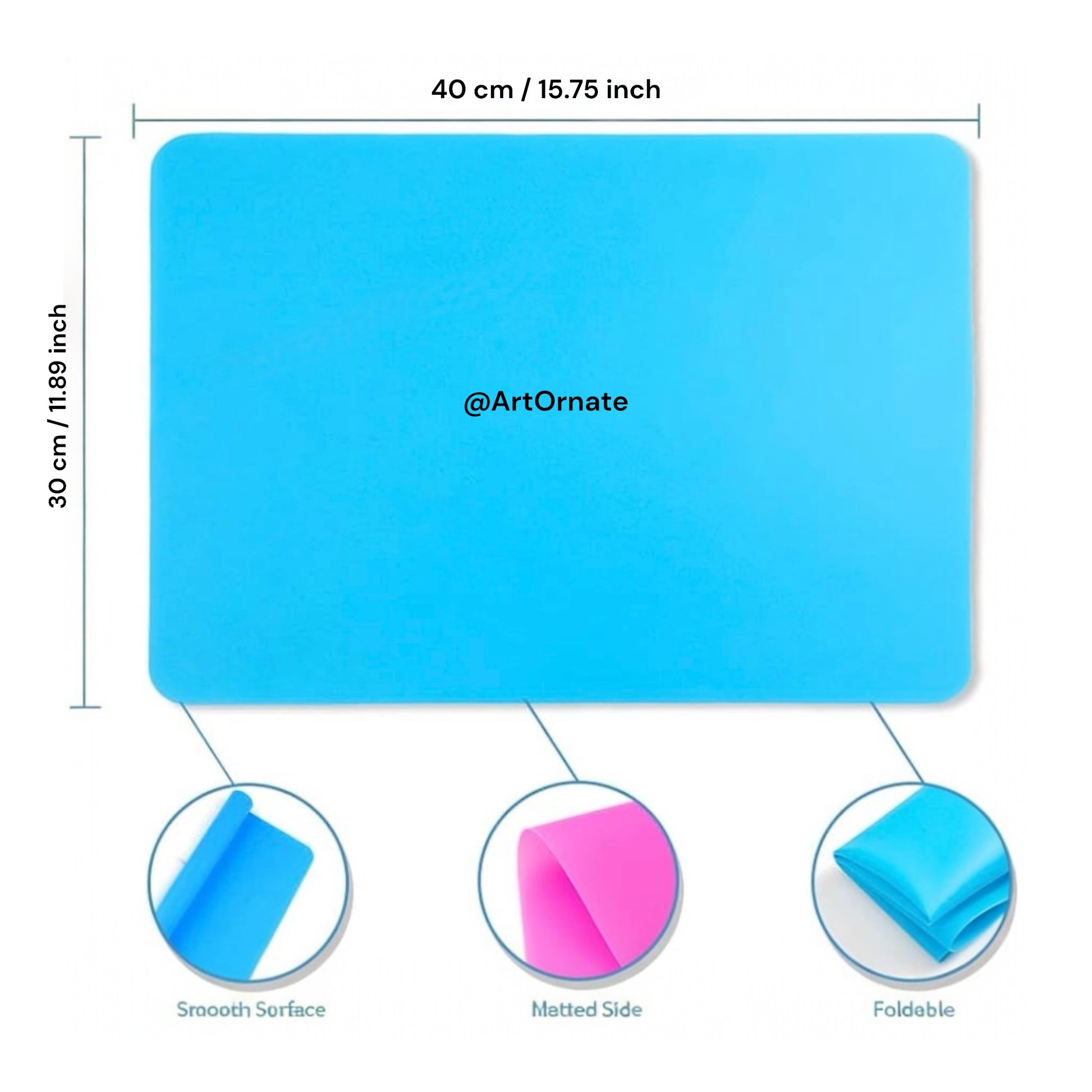 Reusable non-stick silicone mat for resin art and candle making workspace protection India