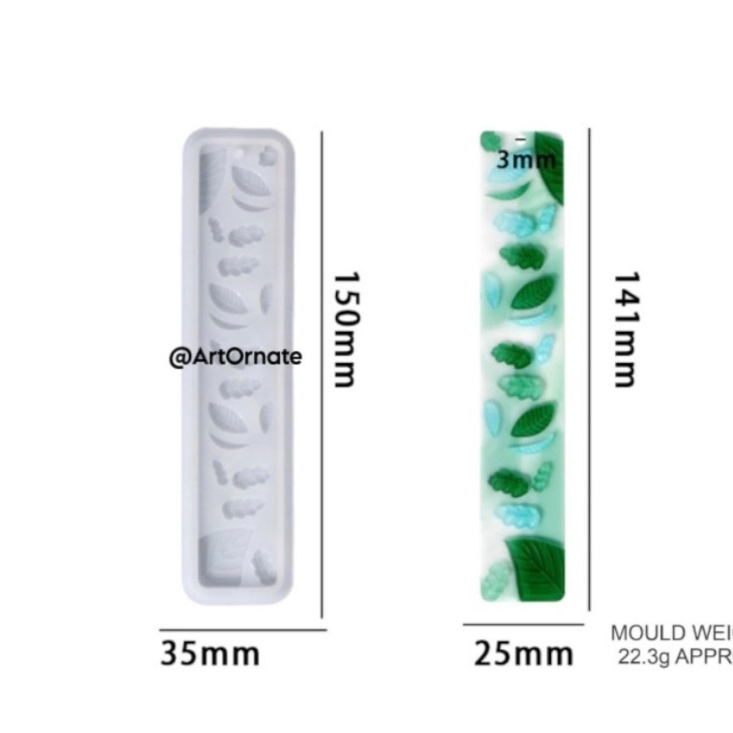 Leaf Embossed Bookmark Silicone Mould