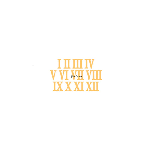 1 inch Golden Acrylic Roman Number Set - Design 3