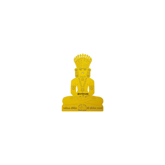 5 inch Simandhar Swami Acrylic Cutout - Golden