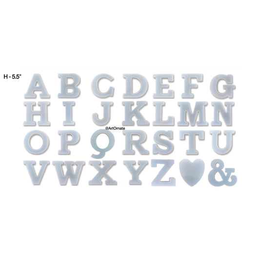 5.5 inch Deep Casting Alphabet monogram Silicone Mould