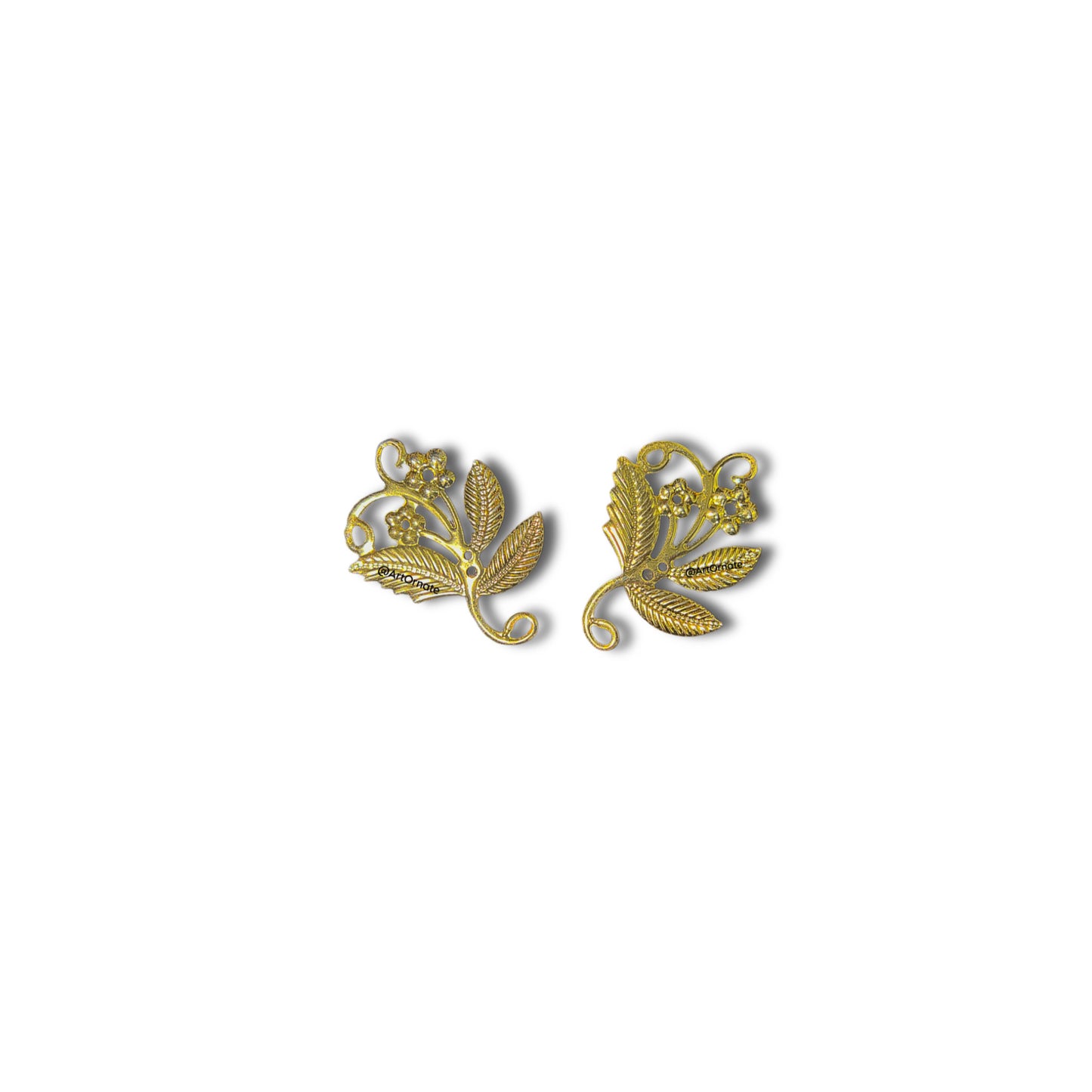 Metal Leaf and Flower (2pcs)