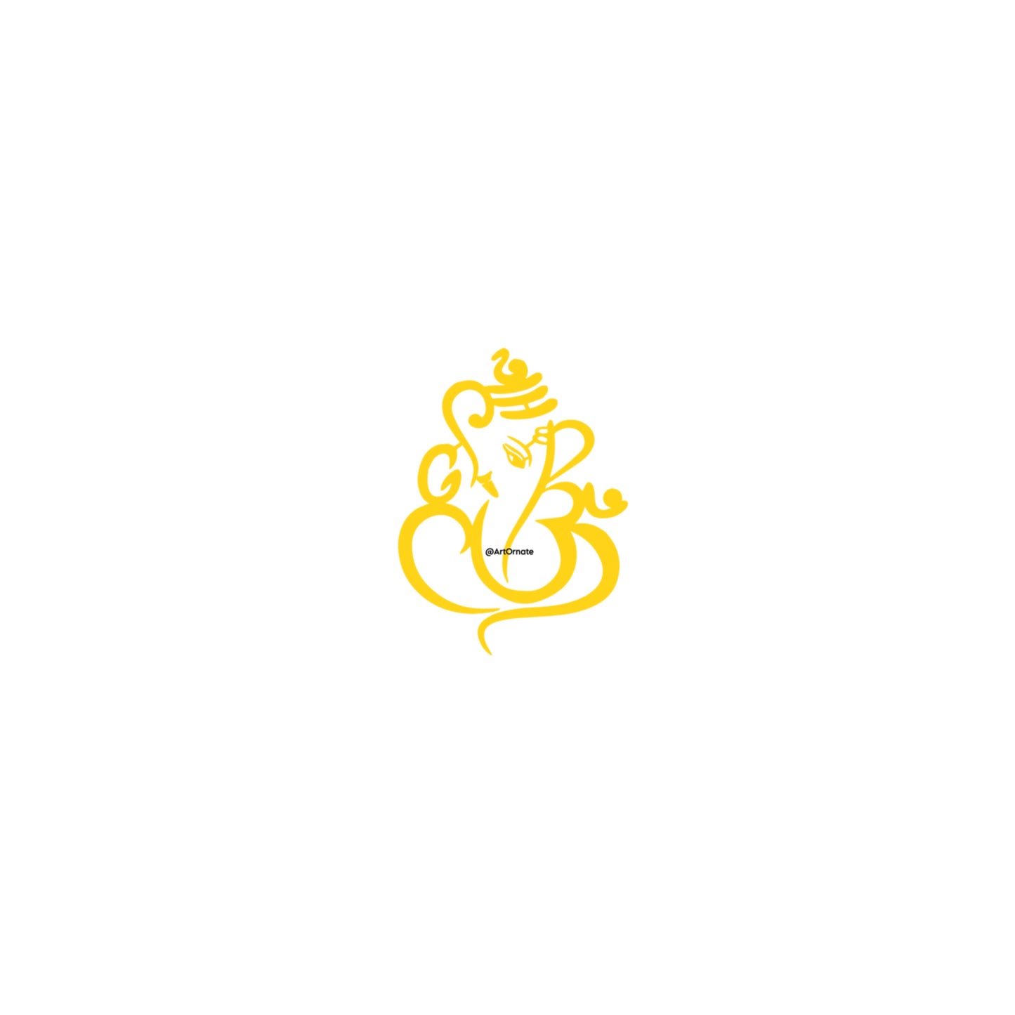 2 inch Side Face Ganeshji Acrylic Cutout - Golden