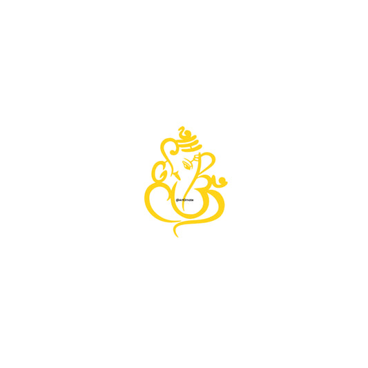 2.5 inch Side Face Ganeshji Acrylic Cutout - Golden